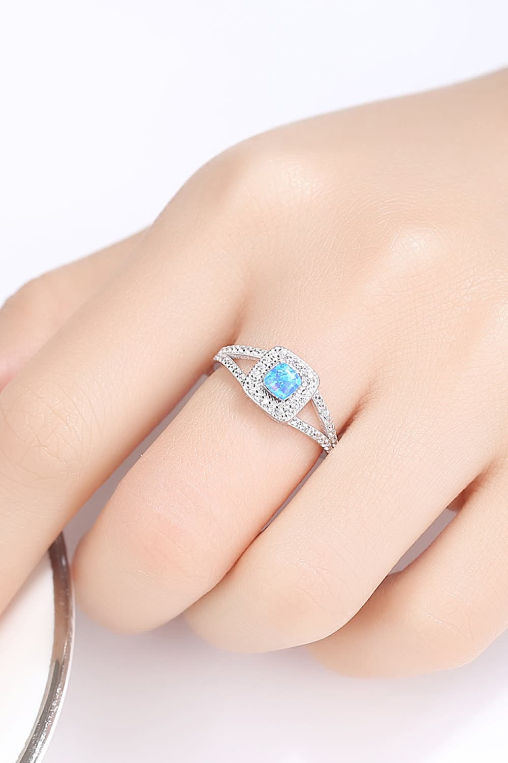 Opal Split Shank Ring