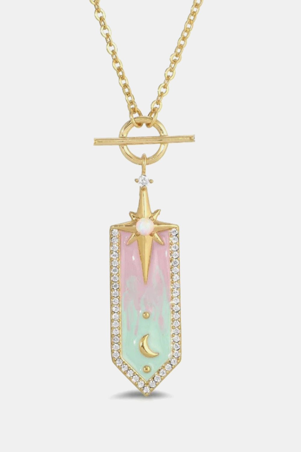 Star and Moon Pendant Copper Necklace