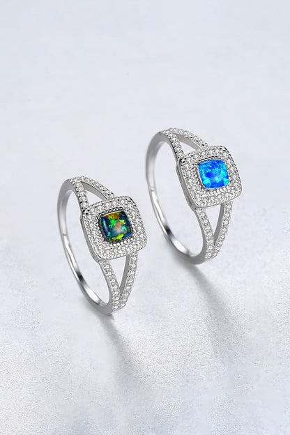 Opal Split Shank Ring