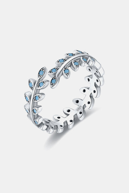 Leaf Shape Artificial Turquoise Bypass Ring