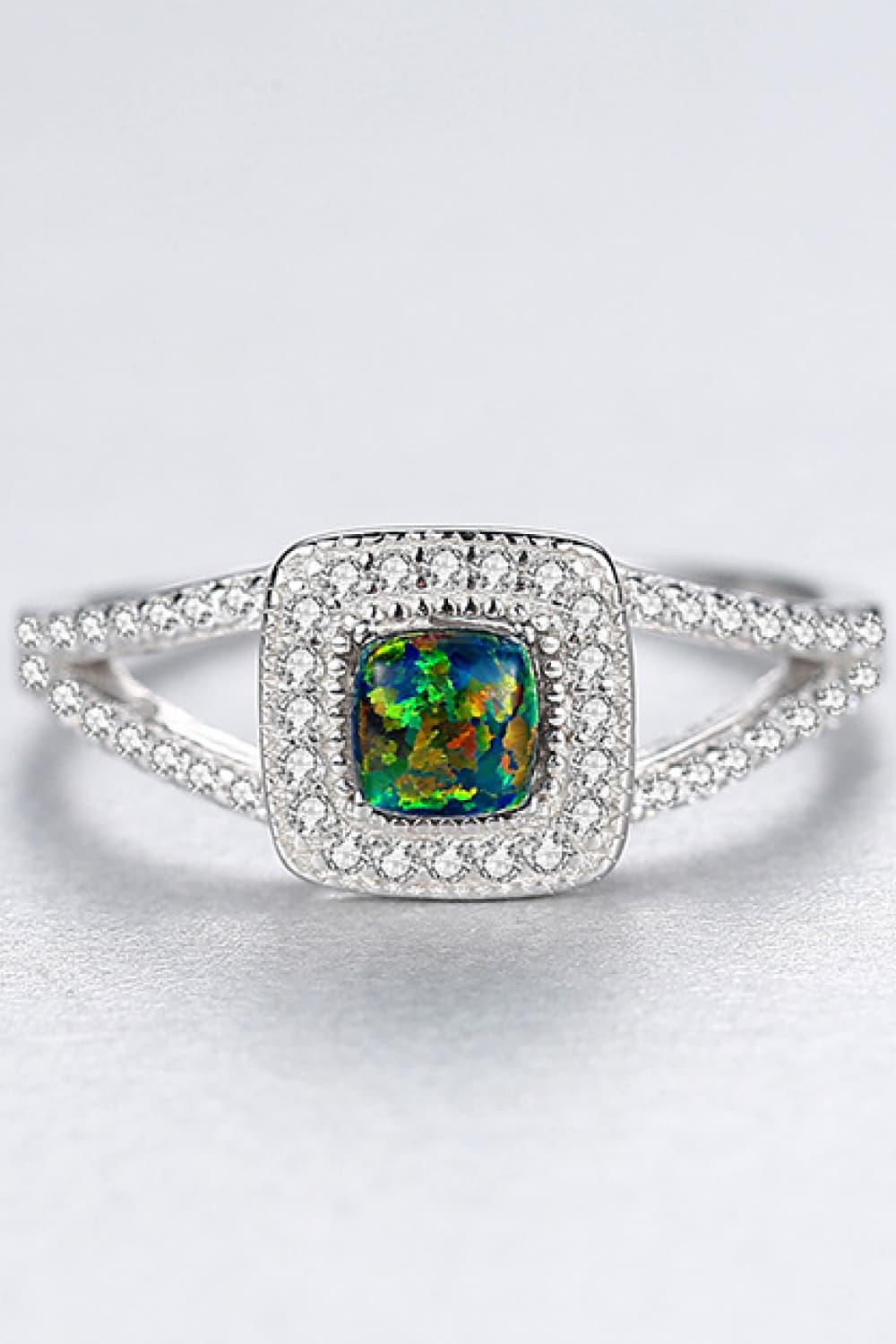 Opal Split Shank Ring