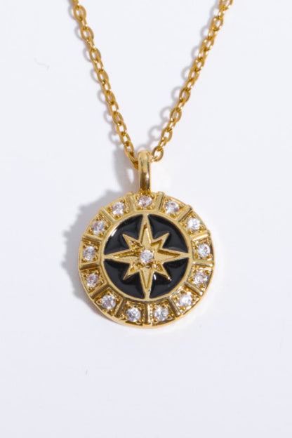 Zircon Decor North Star Pendant Copper Necklace