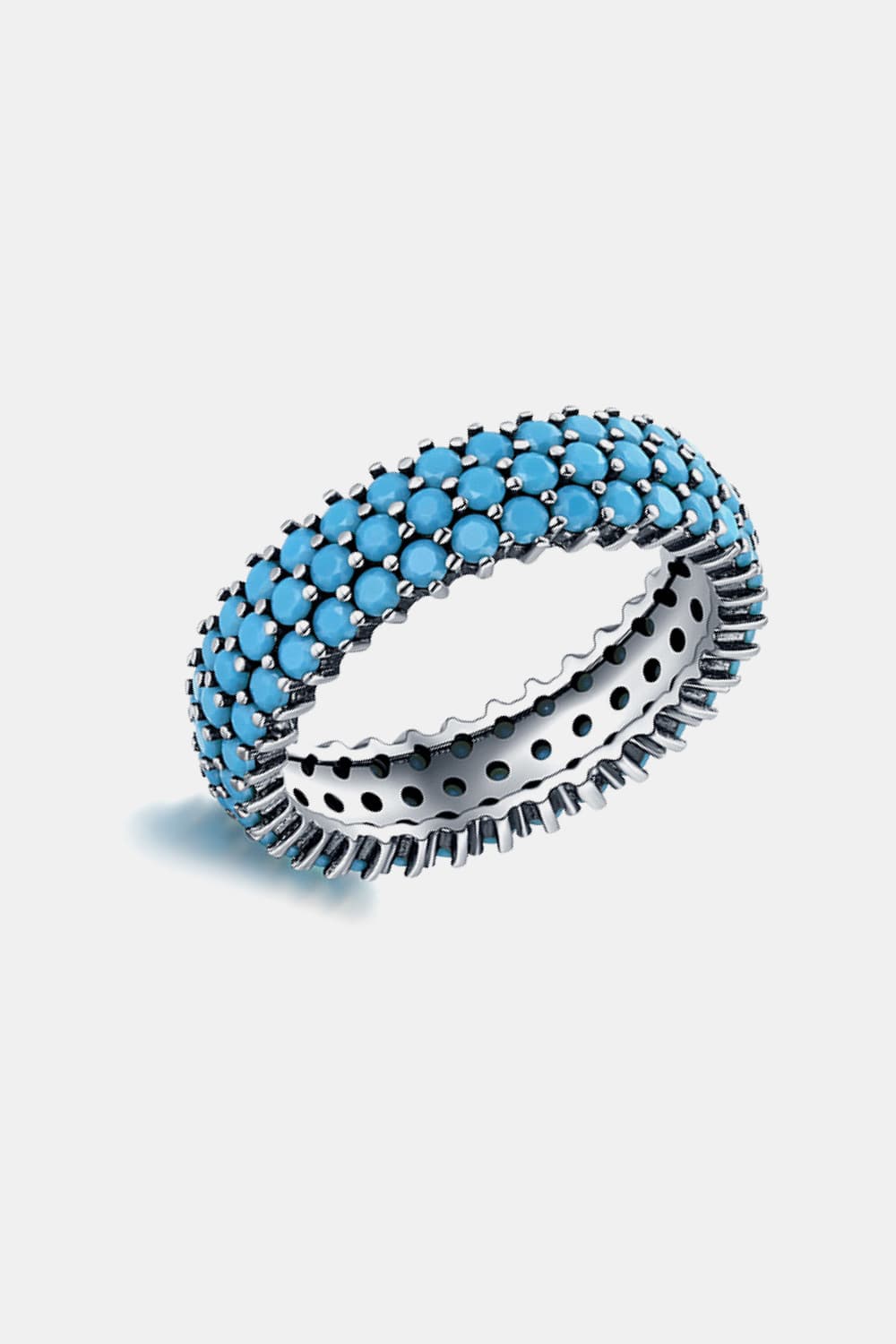 Artificial Turquoise Triple Row Ring