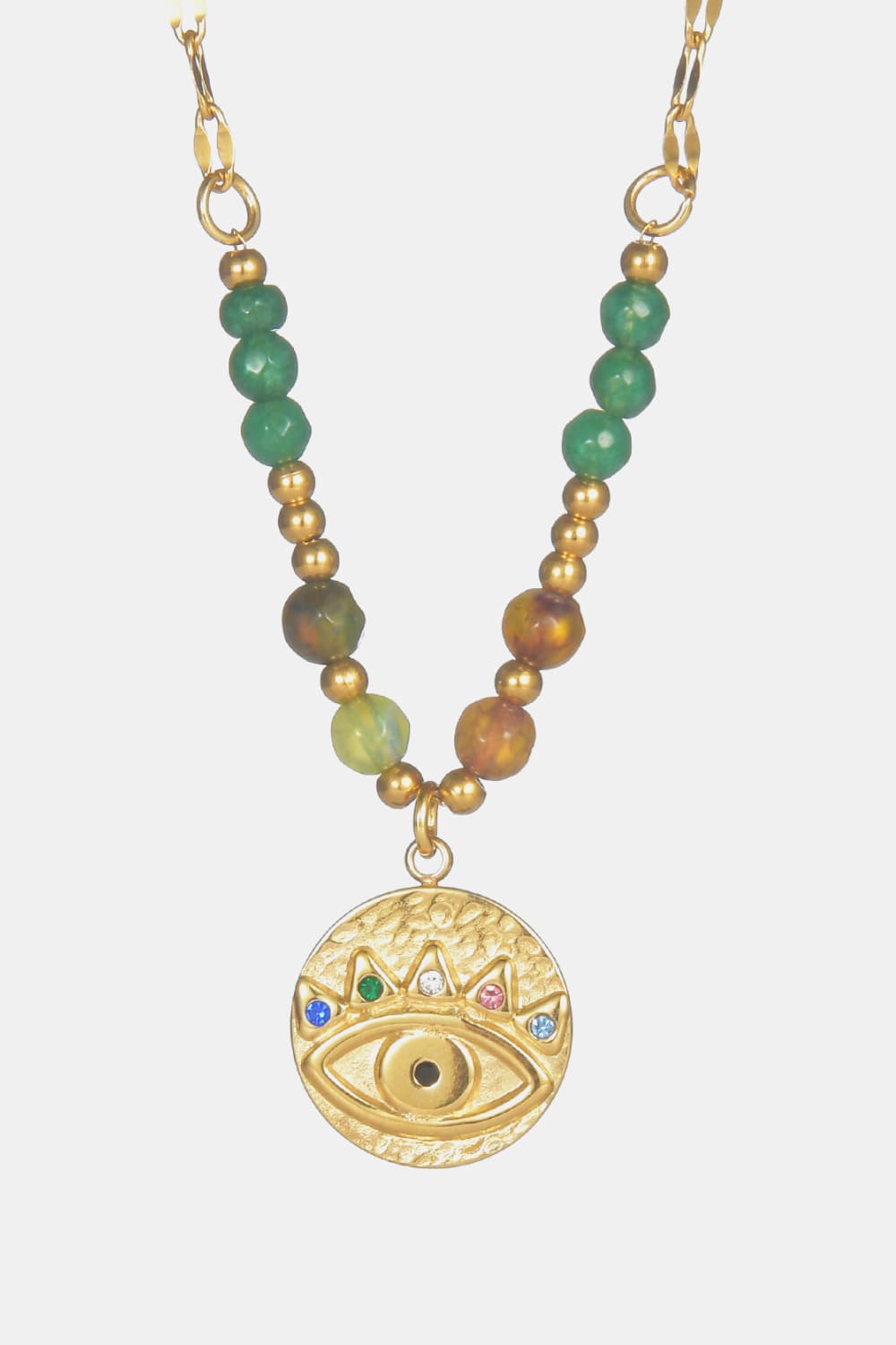 Evil Eye Design 18K Gold Plated pendant Necklace