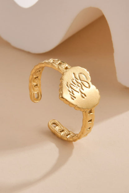 14K Gold Plated LOVE YOU Open Ring