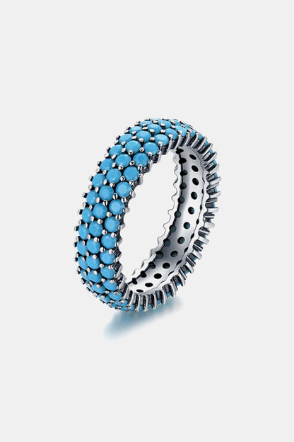 Artificial Turquoise Triple Row Ring